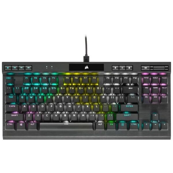 Buy with crypto Corsair keyboard Gaming Optical-Mechanic K70 RGB TKL Champion Series Retro Blind Opx Black (CH-911901A-FR)-1