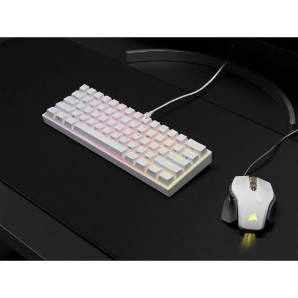 Buy with crypto Corsair keyboard K65 RGB Mini 60% Mechanical Gaming-White (CH-9194110-FR)-3