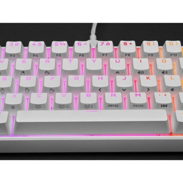 Buy with crypto Corsair keyboard K65 RGB Mini 60% Mechanical Gaming-White (CH-9194110-FR)-4