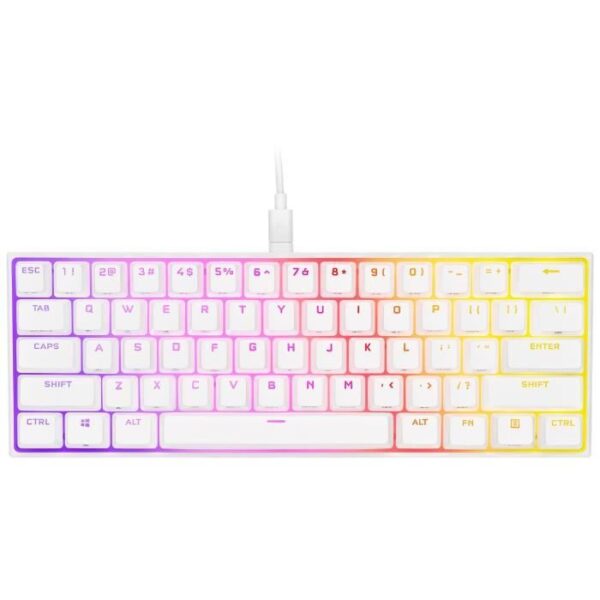 Buy with crypto Corsair keyboard K65 RGB Mini 60% Mechanical Gaming-White (CH-9194110-FR)-1