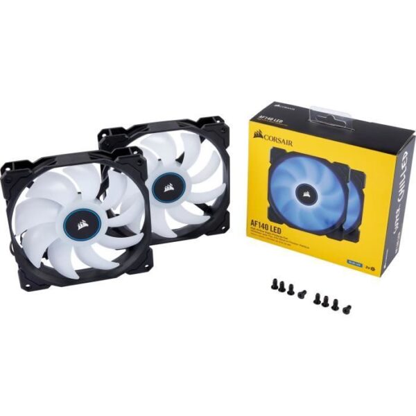 Buy with crypto CORSAIR Air Series AF140 Low Noise 140mm Housing Fans - Blue - (CO-9050090-WW)-5