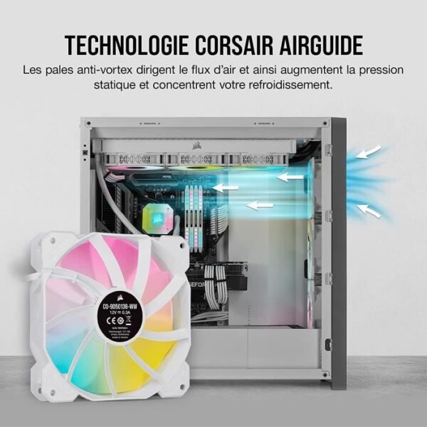 Buy with crypto CORSAIR Fan SP Series - White SP120 RGB ELITE - 120mm RGB LED Fan with AirGuide - Single Pack (CO-9050136-WW)-2