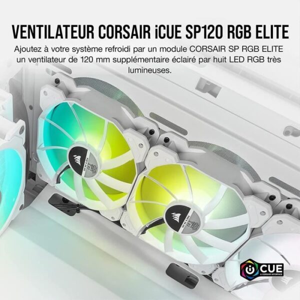 Buy with crypto CORSAIR Fan SP Series - White SP120 RGB ELITE - 120mm RGB LED Fan with AirGuide - Single Pack (CO-9050136-WW)-3