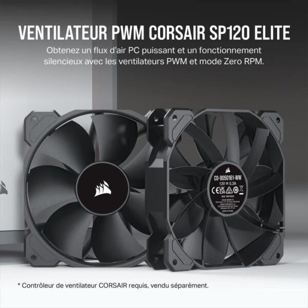 Buy with crypto Corsair - SP120 Elite - SP Elite Series Fan - 120mm - Airguide - Sold alone - Black - (CO -9050161 -WW)-2