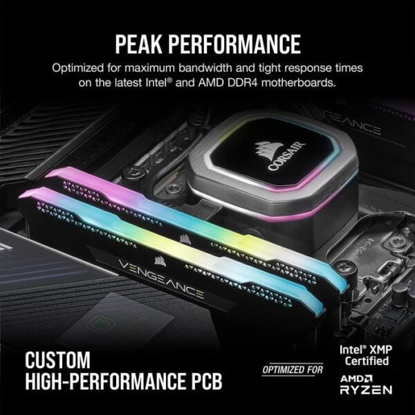 Buy with crypto CORSAIR DDR4 PC Memory - VENGEANCE RGB PRO - 16GB (2x8GB) - 3600Mhz - CAS 18 - Black (CMH16GX4M2D3600C18)-4