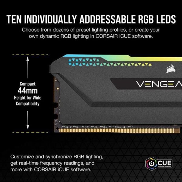 Buy with crypto CORSAIR DDR4 PC Memory - VENGEANCE RGB PRO SL 32GB (2x16GB) - 3200Mhz - CAS 16 Optimized for AMD Ryzen - Black (CMH32GX4M2Z3200C16)-3