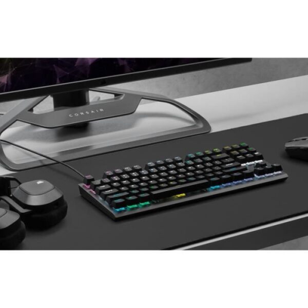 Buy with crypto Optical -Mechanic Gaming Keyboard - Azerty - Corsair - K60 Pro TKL - Without Digital Pavé - RGB backlit - Black (CH -911D01A -FR)-5