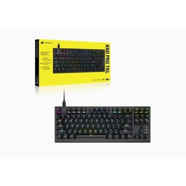 Buy with crypto Optical -Mechanic Gaming Keyboard - Azerty - Corsair - K60 Pro TKL - Without Digital Pavé - RGB backlit - Black (CH -911D01A -FR))-6