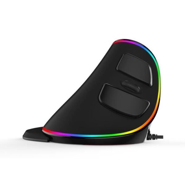 Buy with crypto DELUX Ergo Black Vertical Mouse - Wireless - RGB-1