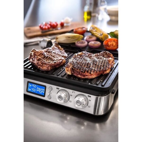 Buy with crypto DELONGHI CGH1030D Multigrill meat griddle - 7 cooking modes - stainless steel-3