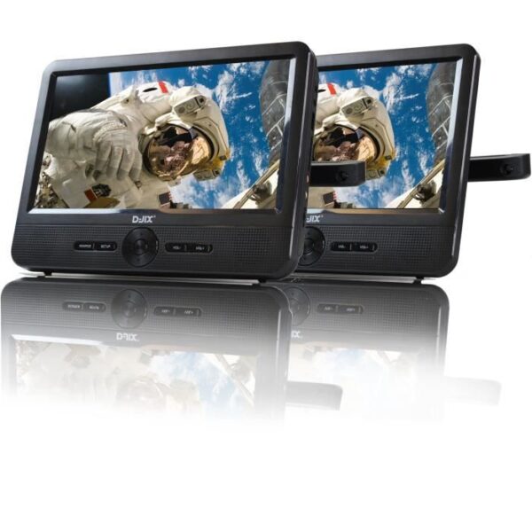 Buy with crypto DJIX PVS906-50SM 9 portable DVD player - Double screen - 2 hour battery life - Black)-6