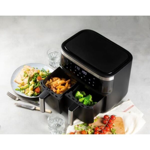 Buy with crypto Domo hot air fryer - Do537fr - 2 x 4 L - 85 ° A 200 ° - 8 Automatic programs - L40 x W 40 x H 36 cm-5