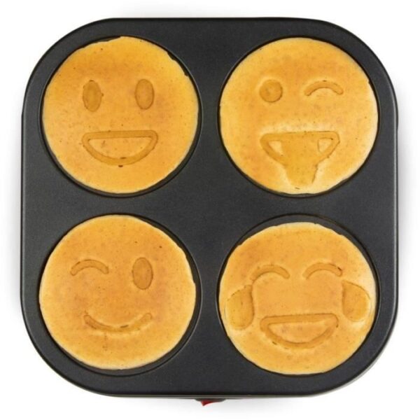 Buy with crypto Crépiere Domo - 4 Crepes - Emoji patterns - Anti -adhesive Revetement - 600W - L31 x L34 x H13 cm-5