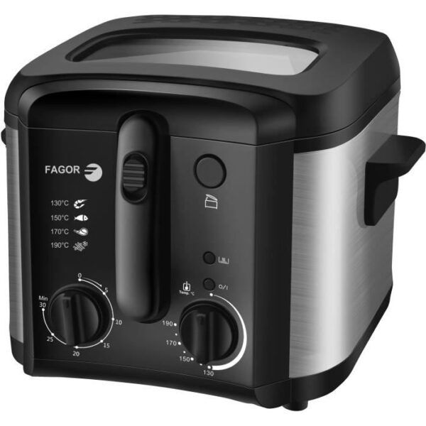 Buy with crypto FAGOR FG0312 Electric fryer - 2.5L - 1600W - Timer - Adjustable thermostat-1