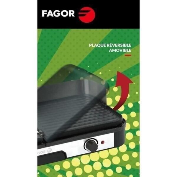 Buy with crypto FAGOR - FG823 - Extra Large Stainless Steel Plancha - 2200 W-4