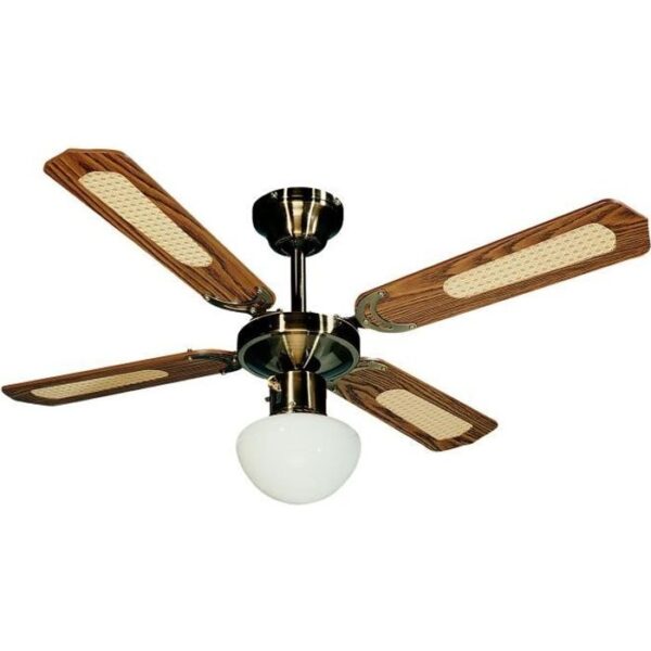 Buy with crypto Farelek - Bali Ø 107 cm - Reversible ceiling fan Ancient brass