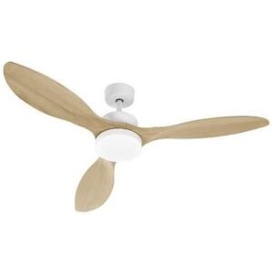 Buy with crypto Oklahoma White & Wood - Ceiling fan Ø137cm 100W + LED lighting-1