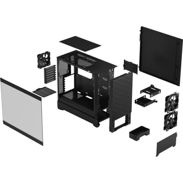 Buy with crypto PC Case - FRACTAL DESIGN - Pop Air Black TG - Black (FD-C-POA1A-02))-6