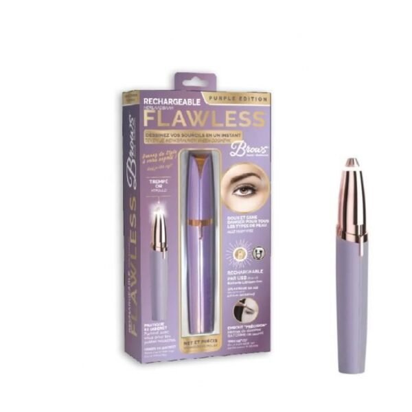 Buy with crypto FLAWLESS - Eyebrow Epilator - USB Rechargeable - Draw your brows in an instant - Lavender-1