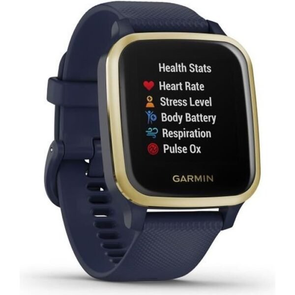 Buy with crypto GARMIN Venu Sq Music Edition - Captain Blue / Light Gold - GPS sports smartwatch connected to health and well-being-1