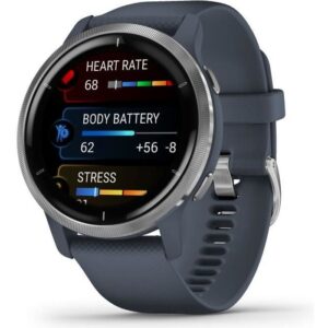 Buy with crypto GARMIN Venu 2 - Silver - Gray blue strap-1