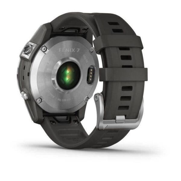 Buy with crypto GARMIN Fenix 7 - Connected sports GPS watch - Silver with gray band-5