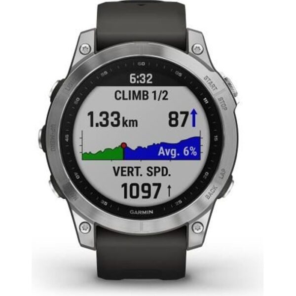 Buy with crypto GARMIN Fenix 7 - Connected sports GPS watch - Silver with gray band-1