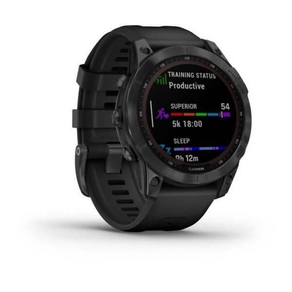 Buy with crypto Connected GPS watch - GARMIN - Fenix 7 Solar - Gray with black strap-3