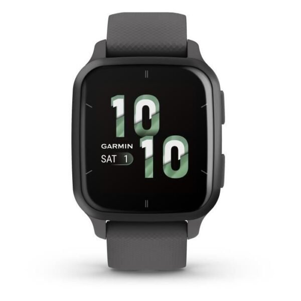 Buy with crypto Garmin connected watch Venu sq 2 gray with black bracelet-3
