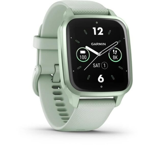 Buy with crypto Garmin connected watch Venu sq 2 metallic mint with water green bracelet-1