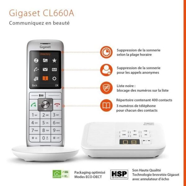 Buy with crypto GIGASET Landline Telephone CL 660 A White-5