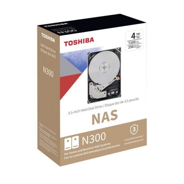 Buy with crypto Internal Hard Drive - TOSHIBA - NAS N300 - 4TB - 7200 rpm - 3.5 (HDWG440EZSTA)-3