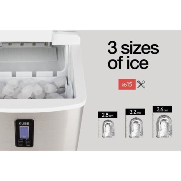 Buy with crypto H.KoeNIG Kube Ice Maker - KB15 - 3.3 L - 3 Ice Cubes - Gray)-6