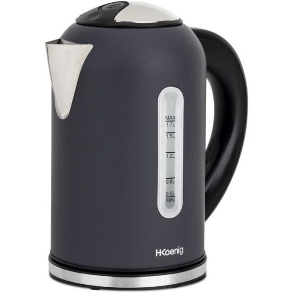 Buy with crypto H.koenig / Boe52 - kettle - Capacity: 1.7 L - Adjustable temperature: 40 to 110 ° C - LCD screen - Power: 2200W - matt gray-2