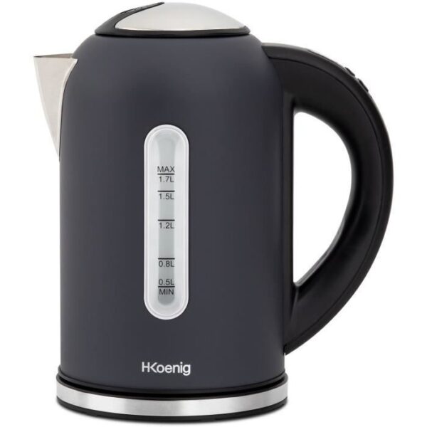 Buy with crypto H.koenig / Boe52 - kettle - Capacity: 1.7 L - Adjustable temperature: 40 to 110 ° C - LCD screen - Power: 2200W - matt gray-1