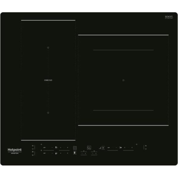 Buy with crypto HOTPOINT HB2760BNE - Induction hob - 3 zones - 7200W total - L 59 cmX D 51 cm - Black-1
