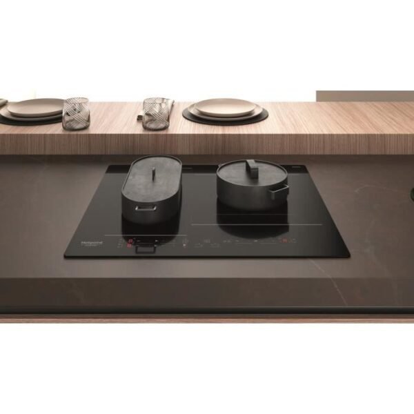 Buy with crypto HOTPOINT HB2760BNE - Induction hob - 3 zones - 7200W total - L 59 cmX D 51 cm - Black-4