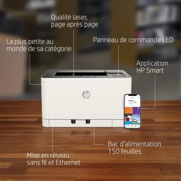 Buy with crypto HP Color Laser 150nw color printer - A4 - Wifi-3