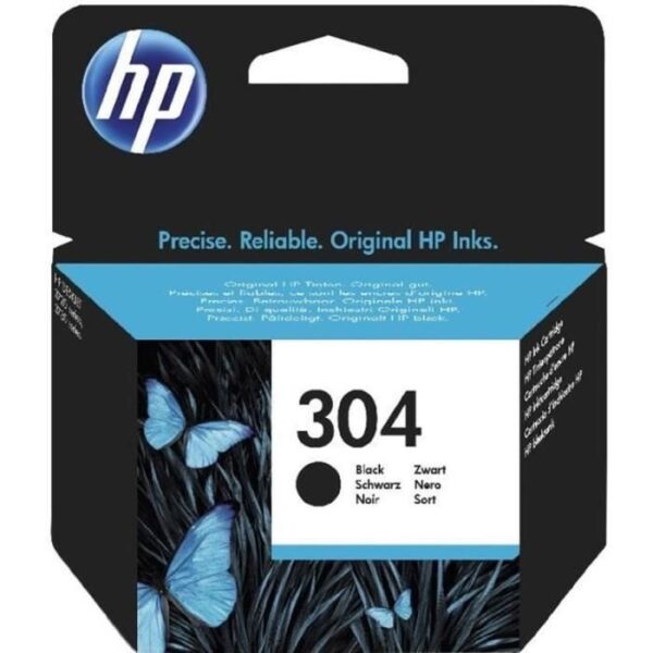 Buy with crypto HP 304 Genuine Black Ink Cartridge for HP DeskJet 2620/2630/3720/3730 (N9K06AE)-1