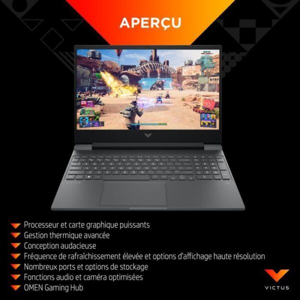 Buy with crypto PC Laptop Gaming HP Victus 15 -FB0207NF - 15.6 FHD 144Hz - Ryzen 5-5600h - RAM 16GB - 512GB SSD - RTX 3050 4GB - Win 11 - Azerty)-6