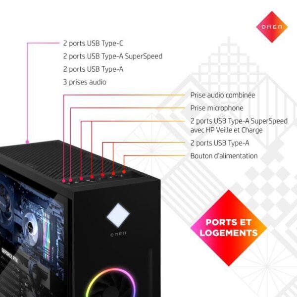 Buy with crypto Gaming office pc Omen by HP 40L GT21-1007NF - Intel Core i9-13900k - RAM 32GB - 1TO SSD - GeForce RTX 4090 24GB - Windows 11-5