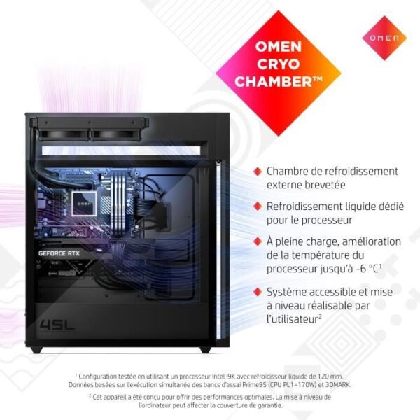 Buy with crypto Gaming office pc Omen by HP 45l GT22-1042NF - AMD Ryzen 7-7700x - RAM 32GB DDR5 - 1TO SSD - GeForce RTX 4080 16GB - FREEDOS)-6