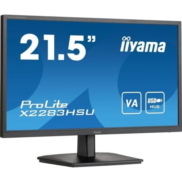 Buy with crypto PC screen - IIyama prolite x2283hsu -B1 - 21.5 FHD - VA slab - 1 ms - 75Hz - HDMI / Displayport / USB - FREESYNC-2