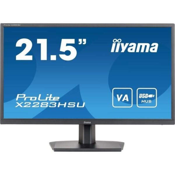 Buy with crypto PC screen - IIyama prolite x2283hsu -B1 - 21.5 FHD - VA slab - 1 ms - 75Hz - HDMI / Displayport / USB - FREESYNC-1