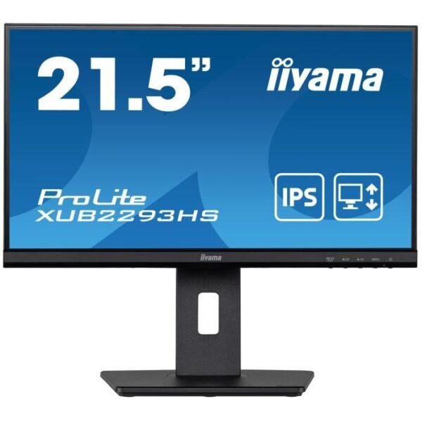 Buy with crypto PC screen - IIYAMA XUB22293HS -B5 - 22 FHD - IPS slab - 3 ms - 75Hz - HDMI / DISPLAYPORT - Foot adjustable in height-2