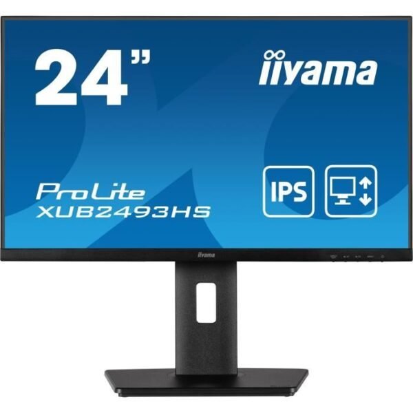 Buy with crypto PC screen - IIyama prolite xub2493hs -B5 - 24 FHD - IPS slab - 4 ms - 75Hz - HDMI / Displayport - Foot adjustable in height-1