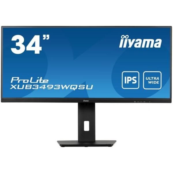 Buy with crypto PC screen - IIYAMA XUB3493WQSU -B5 - 34 UWQHD - IPS SAD - 4 ms - 75Hz - HDMI / DISPLAYPORT / USB - FREESYNC - Adjustable foot in Hauts-2
