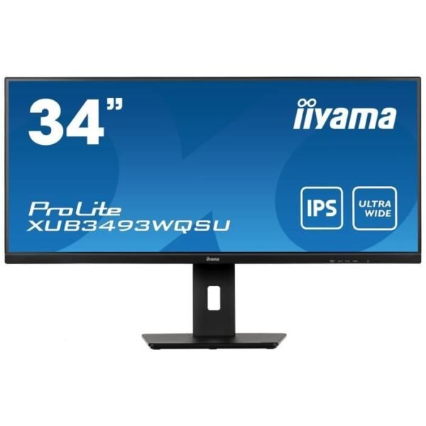 Buy with crypto PC screen - IIYAMA XUB3493WQSU -B5 - 34 UWQHD - IPS SAD - 4 ms - 75Hz - HDMI / DISPLAYPORT / USB - FREESYNC - Adjustable foot in Hauts-3