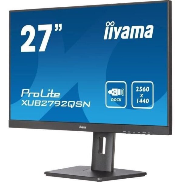 Buy with crypto PC screen - IIyama prolite xub2792qsn -B5 - 27 wqHD - IPS slab - 4 ms - 75Hz - HDMI / Displayport / USB -C DOCK / USB HUB - REF PLAN-2