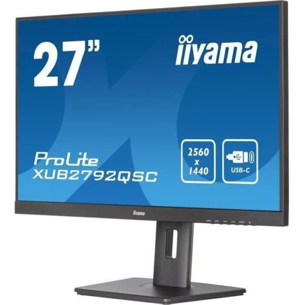 Buy with crypto PC screen - IIyama prolite XUB2792QSC -B5 - 27 WQHD - IPS slab - 4 ms - 75Hz - HDMI / DISPLAYPORT / USB -C / USB HUB - Adjustable foot-2